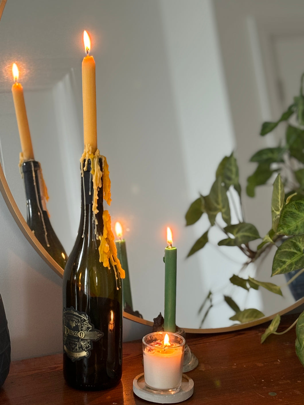 Pure beeswax taper candles