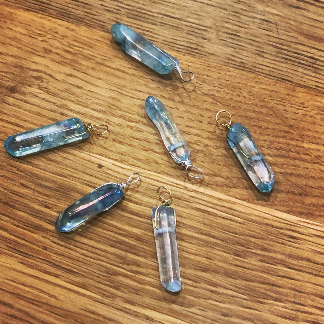 Cleanse - Aqua Aura Quartz pendant necklace