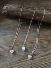 Load image into Gallery viewer, Love - Rose Quartz Heart crystal necklace
